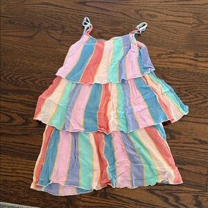 O’Neill Girls Colorful Striped Tiered Dress